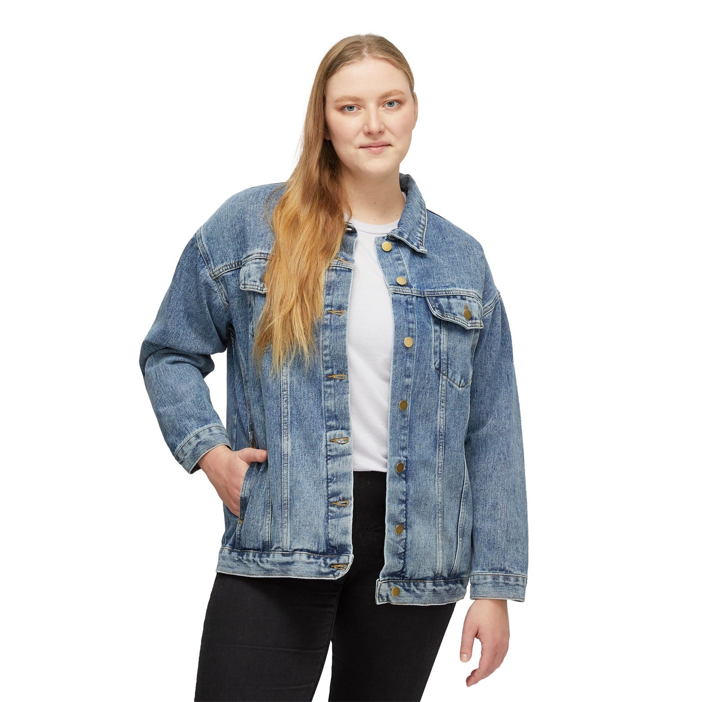 Vintage Women's Denim Jacket with Personalized Back Design