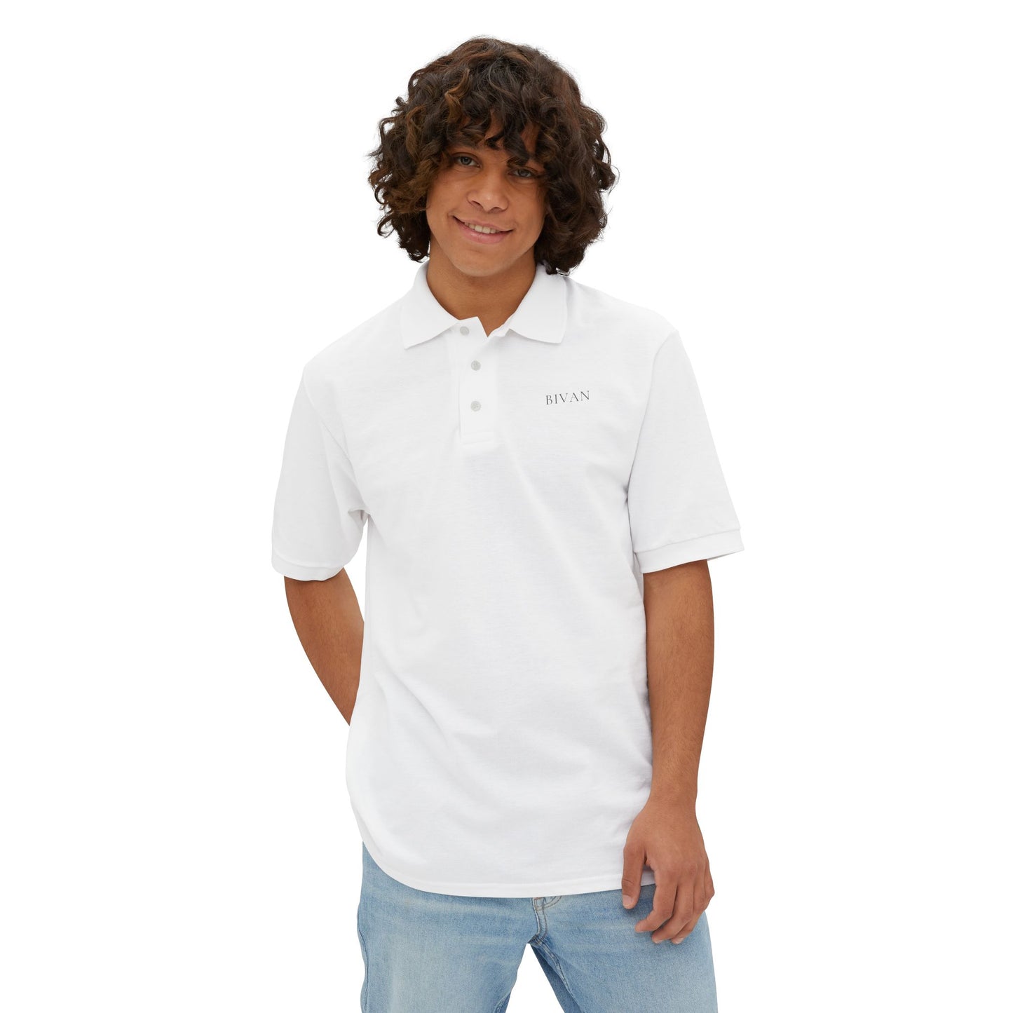 Classic White Piqué Polo for Men - Timeless Style & Comfort