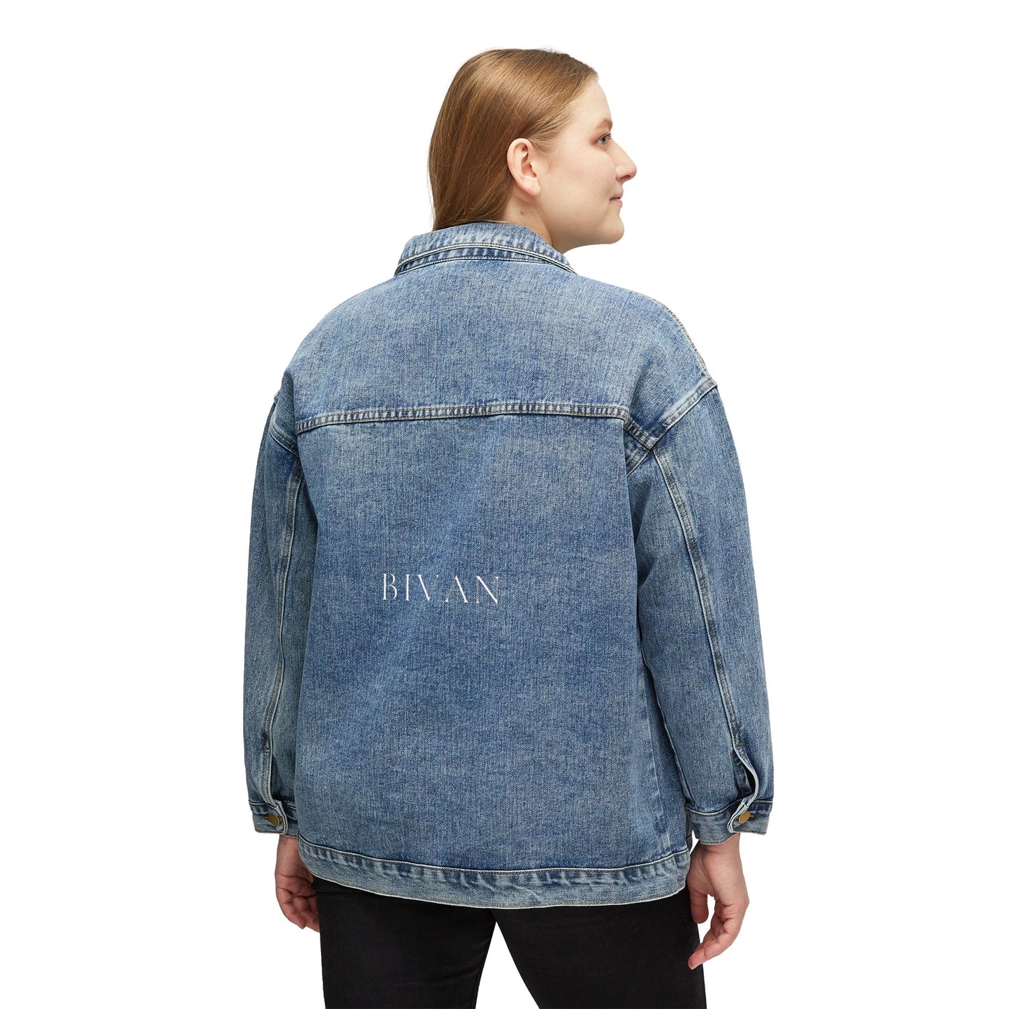 Vintage Women's Denim Jacket with Personalized Back Design